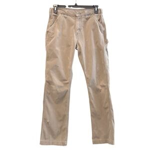 Carhartt Mens B324 DFE Relaxed Fit Work Pants 32x31‎ Beige Cotton Utility